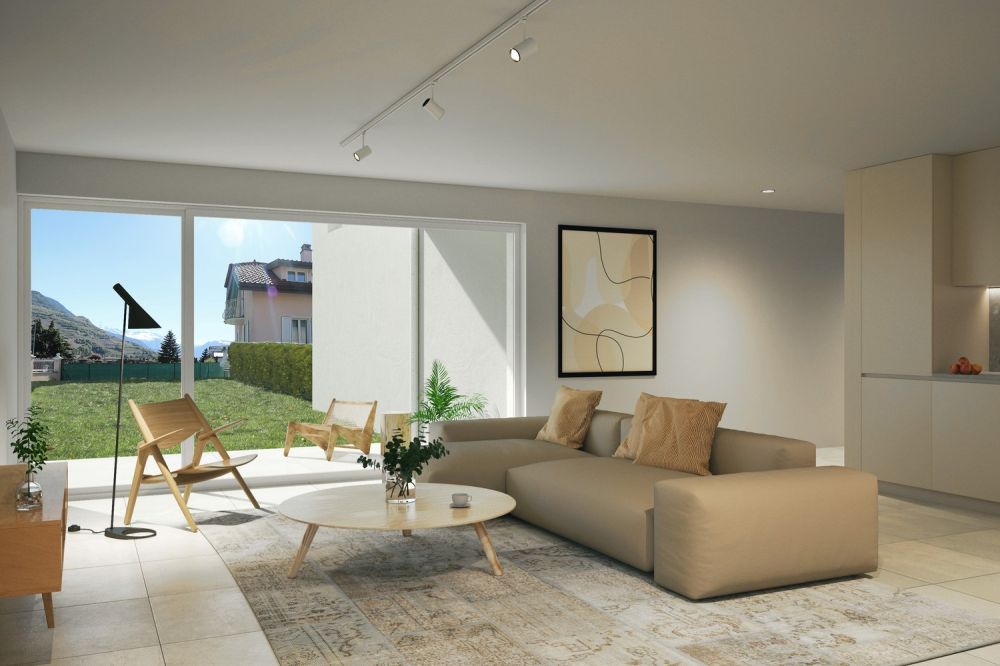Neue 3.5-Zimmer-Wohnung mit Balkon und Bergblick in Saxon - Bild 3