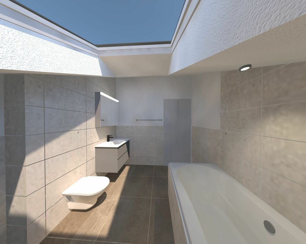 Wohnen im Gruebi - Dachgeschoss Badezimmer mit Badewanne