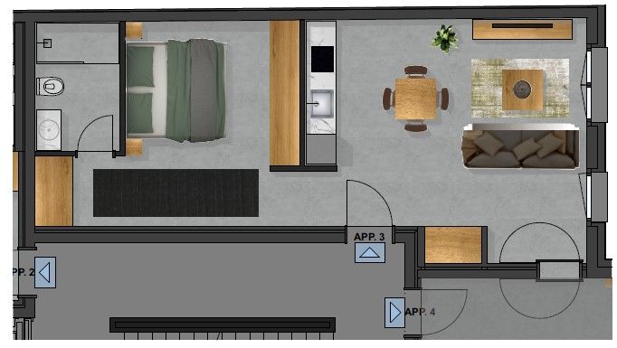 Moderno appartamento (n. 9) di 2.5 locali a Bellinzona - Bild 3