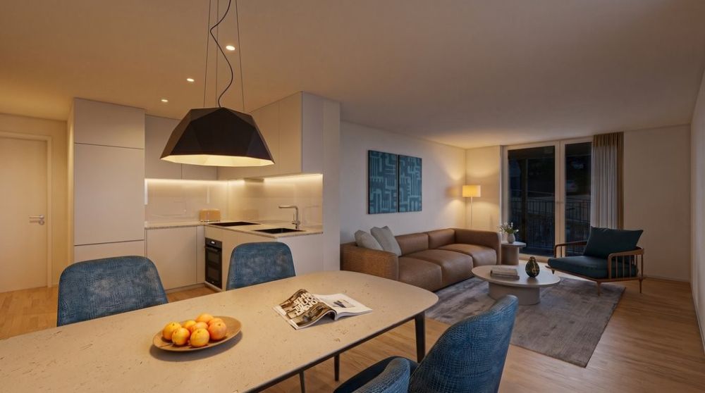 2.5-Zimmer-Neubauwohnung zum Wohlfühlen - Visualisierung W1.2 Nacht