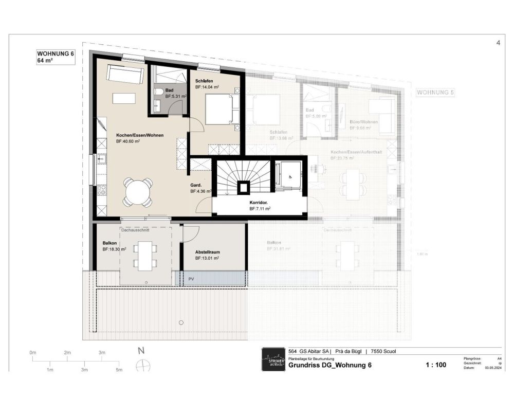 Moderne 2.5-Zimmer-Dachwohnung mit Bergblick in Scuol - Bild 10