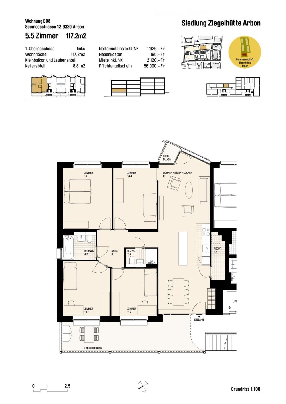 Erstbezug 5.5-Zimmer-Genossenschafts-Wohnungen in Arbon in unmittelbarer Nähe zum See - Bild 11