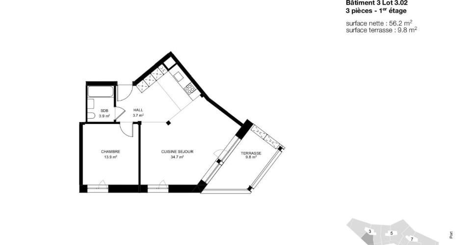 Promotion Isaac-Machard 3-5-7 - Appartement 3 pièces - image - 4