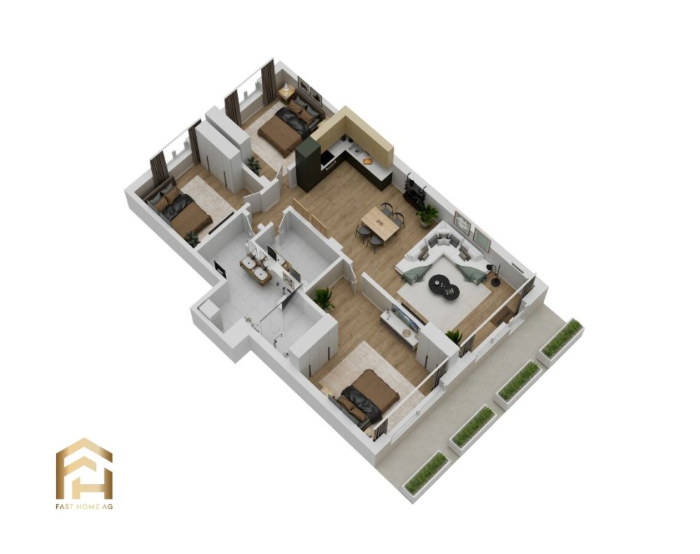 Modernes WG-Zimmer in 4.5-Zimmer-Wohnung in Naters - 4.5 ZWG