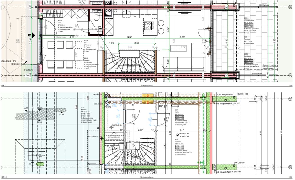 Neubau mit viel Wohnkomfort - moderne 5.5 Zimmer Reihen Einfamilienhäuser - Grundriss UG / EG