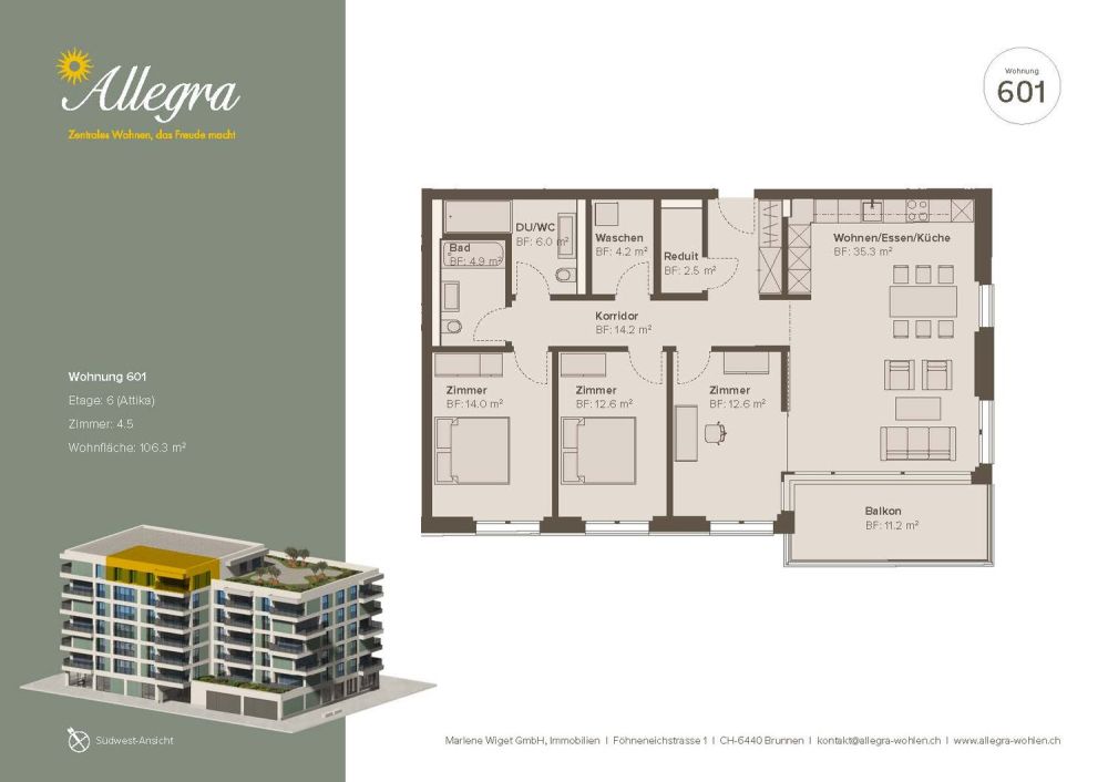 Erstbezug: zentrale und komfortable 4.5-Zimmer-Attikawohnung - Bild 8