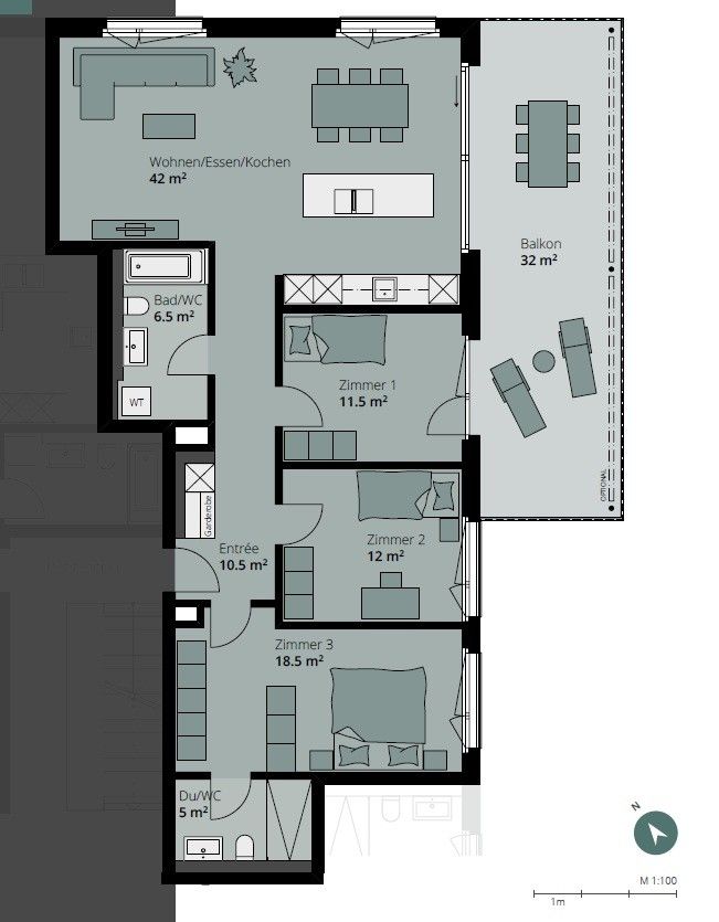 4.5-Zimmer-Neubauwohnung mit Seesicht und grossem Balkon in Güttingen - Bild 5