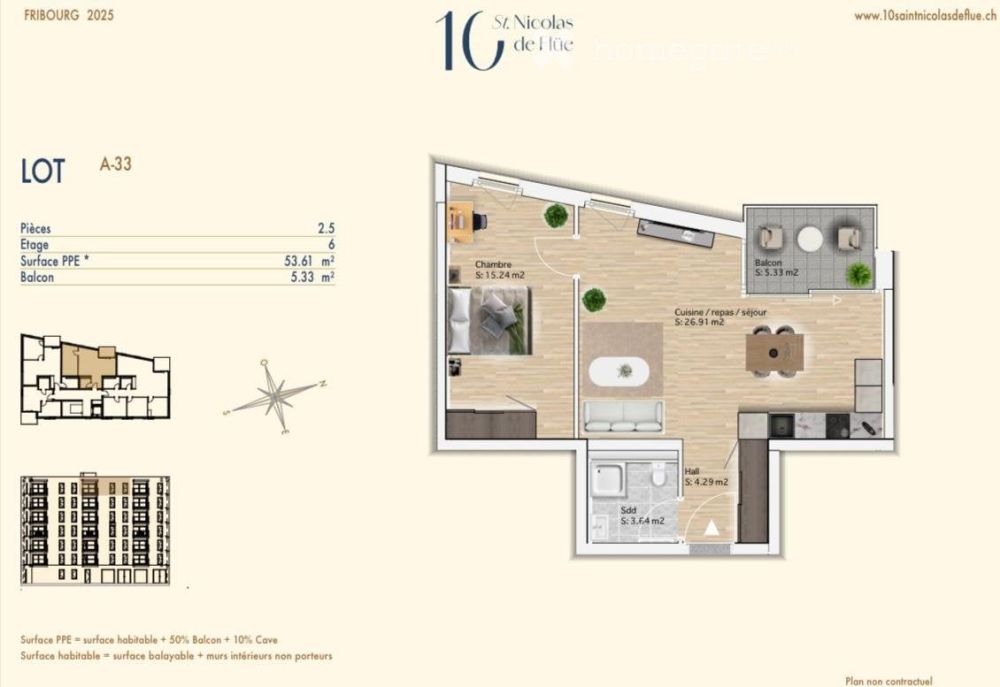 Moderne 2.5-Zimmer-Neubauwohnung mit Balkon - Bild 5