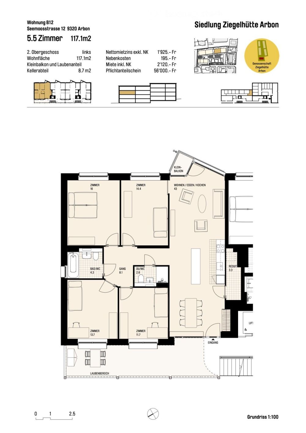 Erstbezug 5.5-Zimmer-Genossenschafts-Wohnungen in Arbon in unmittelbarer Nähe zum See - Bild 10