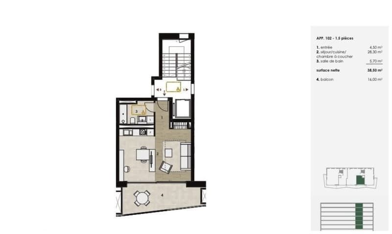 Magnifique studio neuf de 38m2, haut-standing - Bild 3