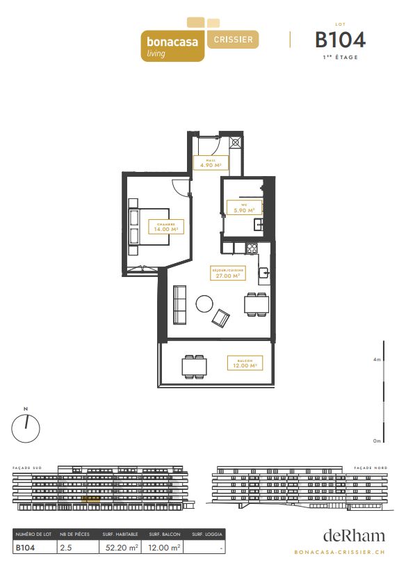 2.5 pièces neuf avec balcon - B104 - Bild 8