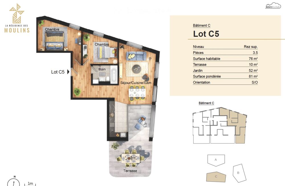 Appartement neuf lumineux de 3,5 pièces à Massonnens avec balcon et jardin - Bild 2