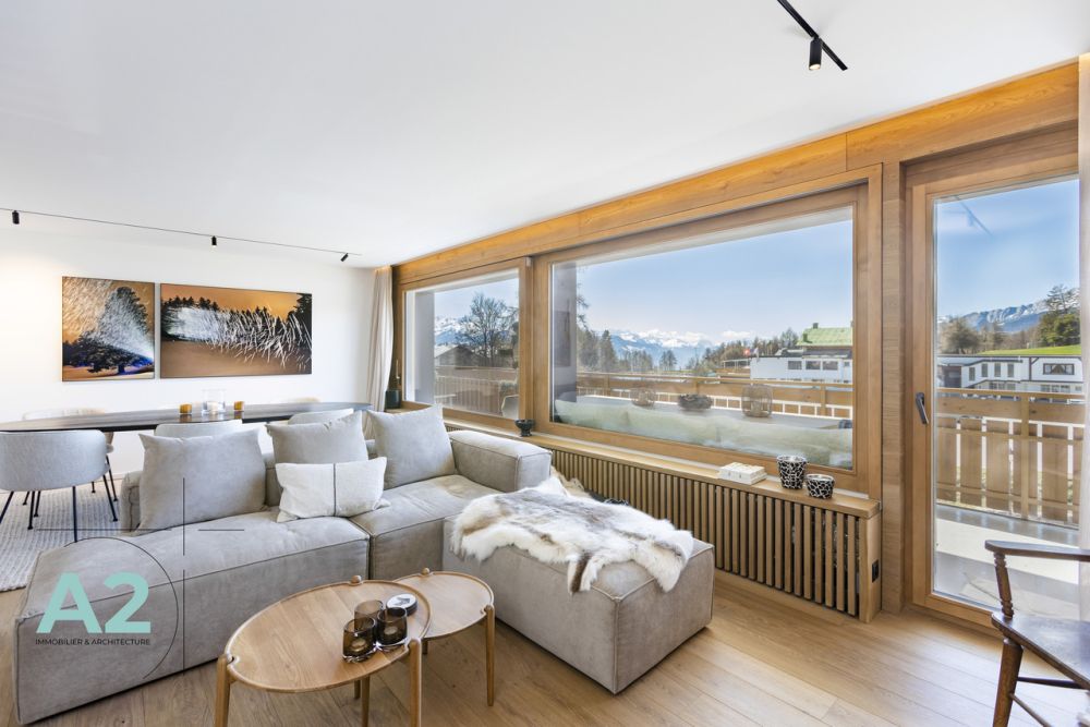 Appartement von Ausnahme im Zentrum von Crans-Montana, Panoramablick - Séjour
