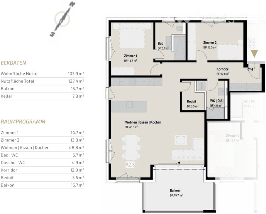 Erstbezug im Eigentumsstandard: Exklusive 3.5-Zimmer-Neubauwohnung in Langnau b. Reiden - Bild 3