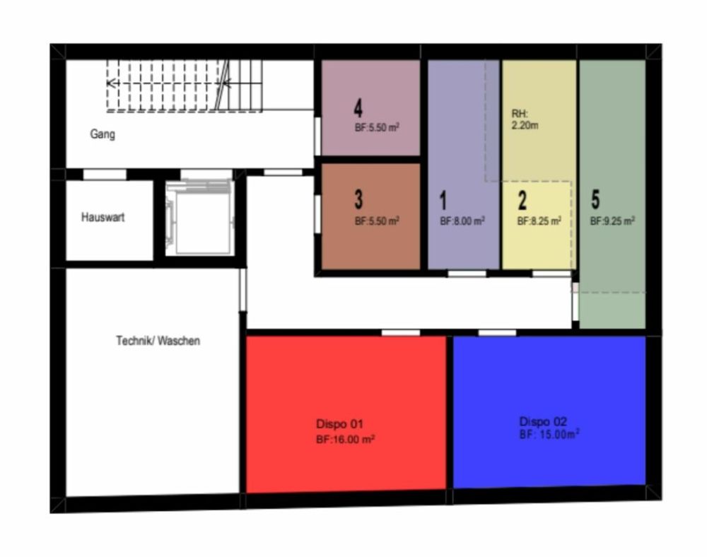 Ihre Traumwohnung beim Rhein und in Gehdistanz zum Bahnhof - Untergeschoss mit Kellern, Disporäumen und Technik
