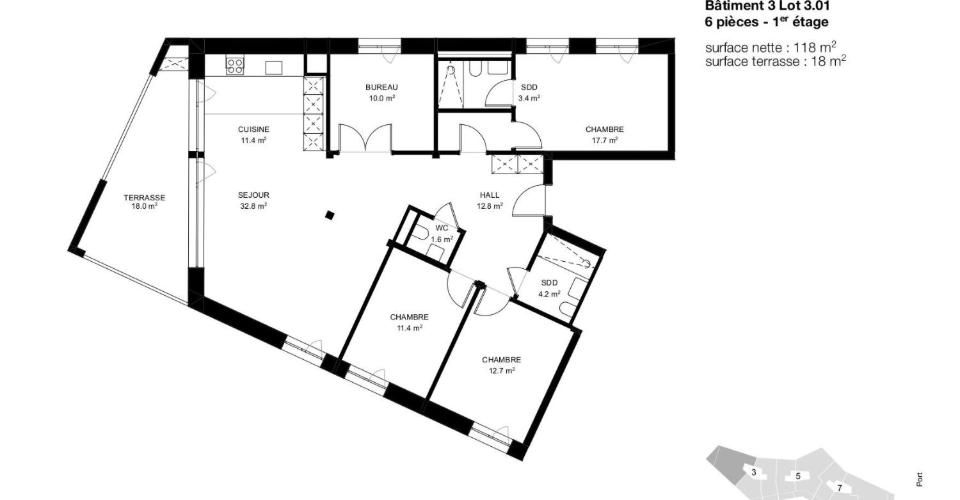 Promotion Isaac-Machard 3-5-7 - Appartement 6 pièces - image - 4