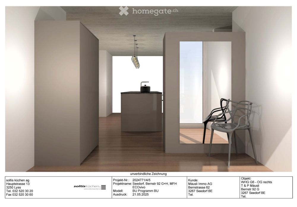 Moderne 4.5-Zimmer-Neubauwohnung mit Balkon, Laubengang und schöner Aussicht in Seedorf BE - Bild 8