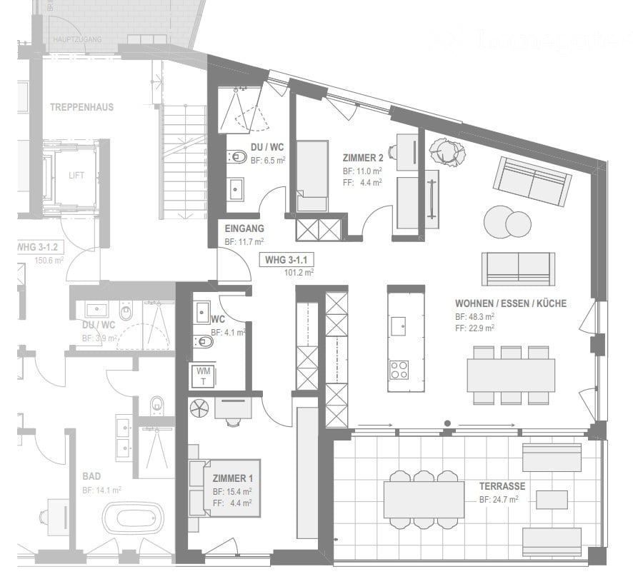 Neubau-Erstbezug in Rafz – 3.5 Zimmer, 101 m² und grosse gedeckte Terrasse - Bild 5