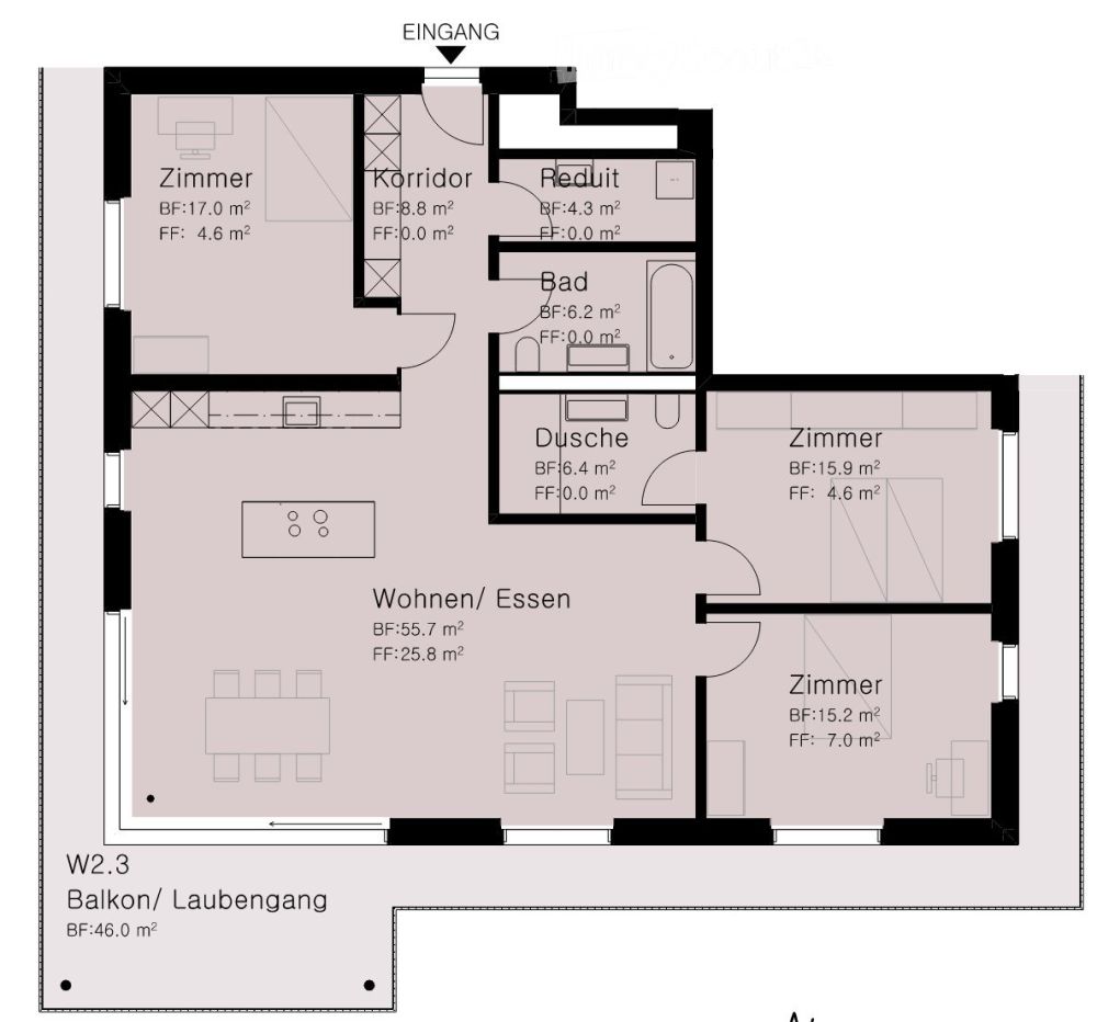 Grosszügige und moderne 4.5 Zimmerwohnung im 1. Obergeschoss - Bild 2