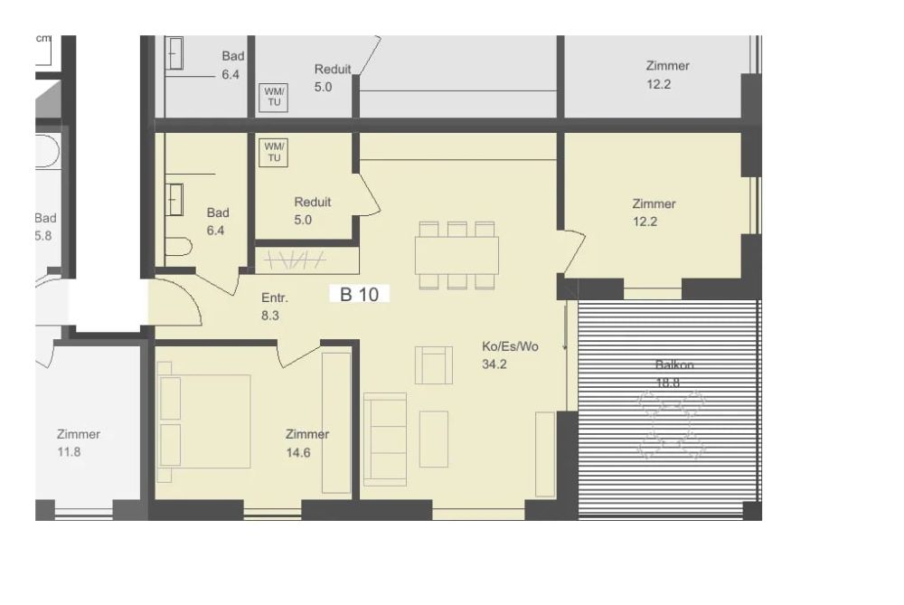 Erstvermietung Talberg-Park: 3.5-Zimmer-Wohnung mit Balkon (B10, 2. OG) - Bild 7