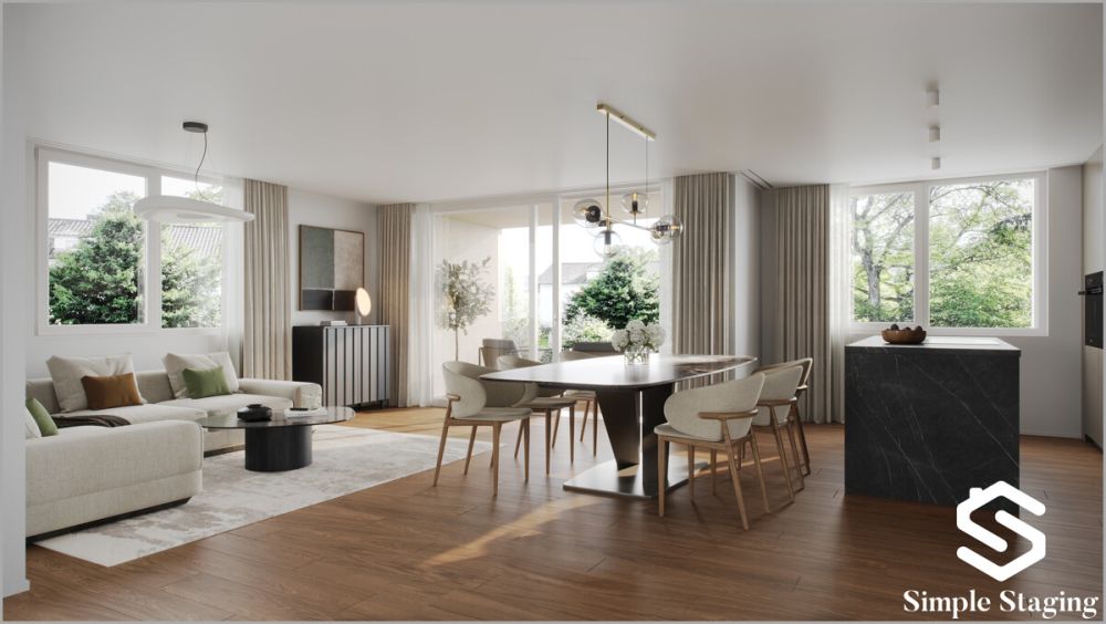 Modernes Wohnen neu definiert - Erdgeschosswohnung mit Gartenanteil! - Wohn- Essbereich 4.5 ZW Goldbrunnenweg
