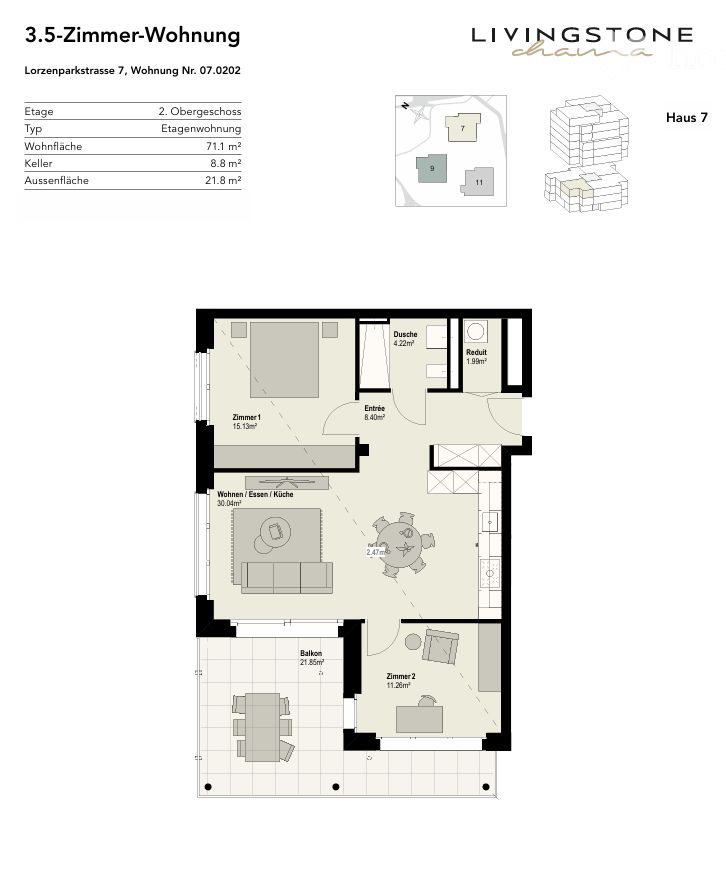 Moderne 4.5-Zimmer-Neubauwohnung im Lorzenpark, Cham – ab August 2026 - Bild 3