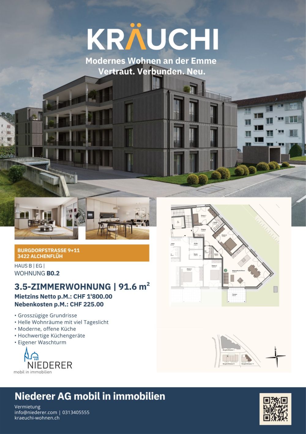 Letzte Chance: Mieten wie ein Eigentümer 3.5-Zimmer-Neubauwohnungen mit Kochinsel im Kräuchi-Areal - Bild 2