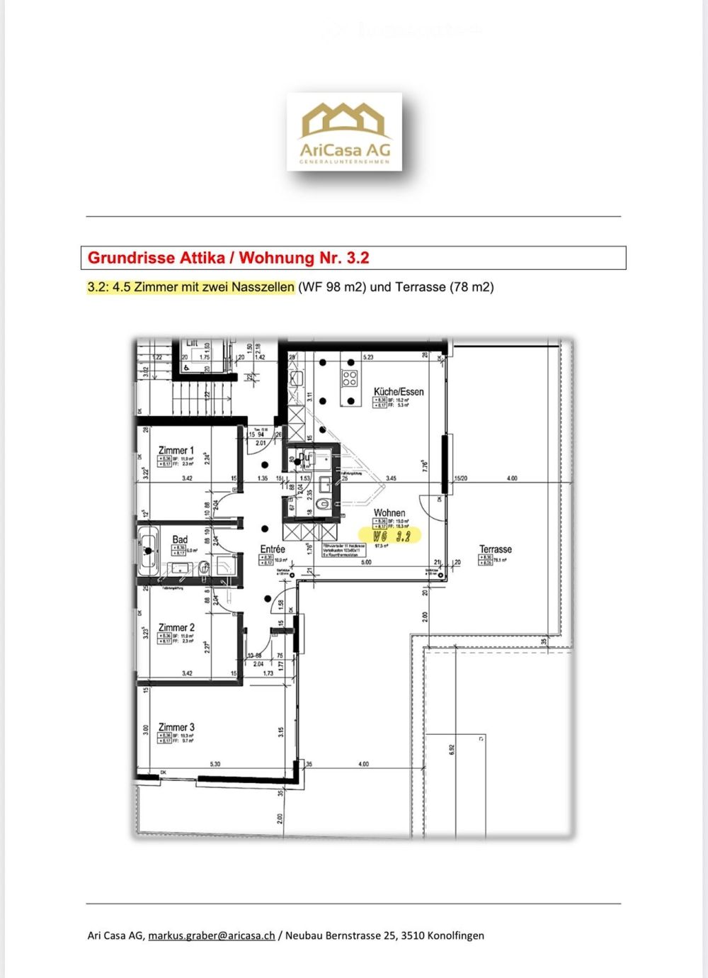 Zwei hochwertige 4.5-Zimmer-Neubau-Attikawohnungen mit grossen Terrassen in Konolfingen - Bild 13