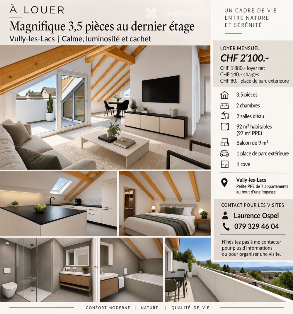 Magnifique 3,5 pièces au dernier étage – charme, lumière et tranquillité - Bild 1