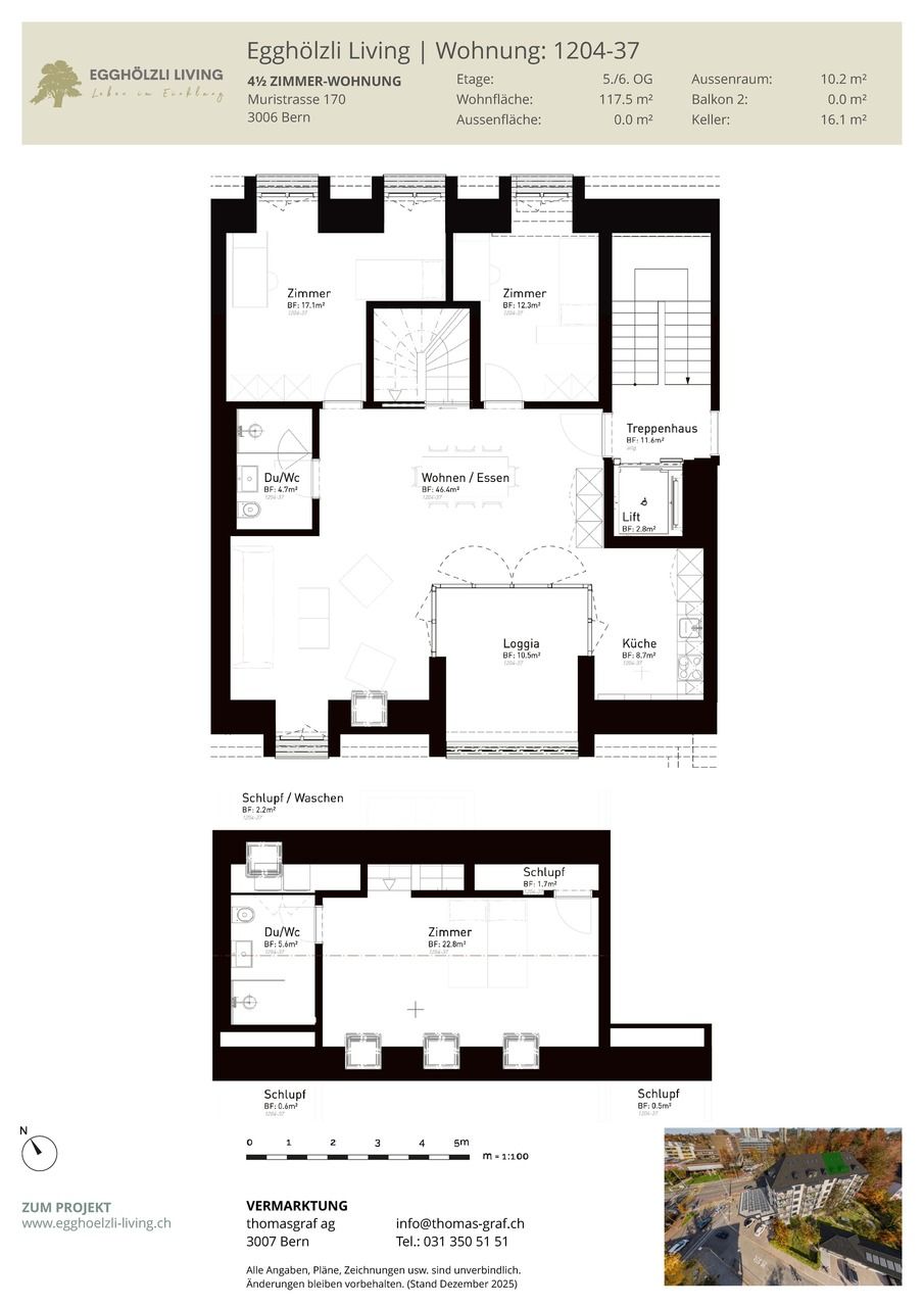 Neue Dachwohnung mit Blick auf den Gurten - Bild 4