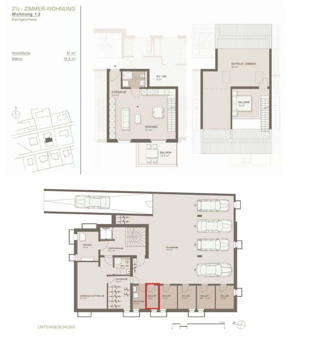Moderne 2.5 Zimmer Dachwohnung mit Galerie - Bild 13