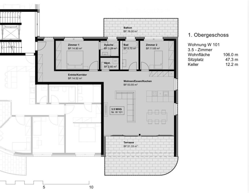 Erstvermietung: 3.5-Zimmer-Neubauwohnung mit Seesicht / New 3.5-room apartment with lake view - Bild 12