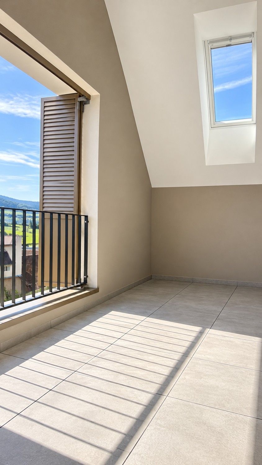 Moderne 2.5-Zimmer-Neubauwohnung mit grandioser Säntis-Aussicht - Aussicht / Balkon