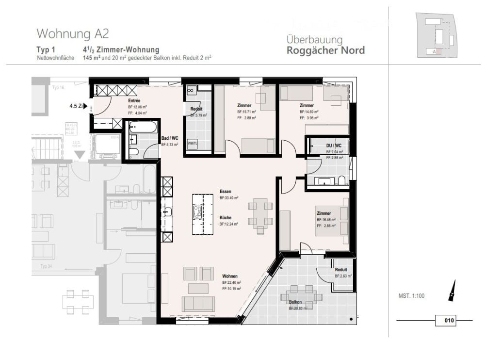 Erstbezug 4.5 Zimmer-Wohnung in neuer Überbauung Roggächer Nord - Bild 6