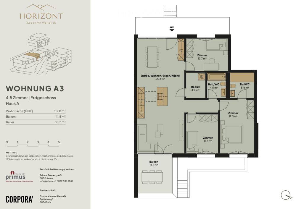 Moderne 4.5-Zimmer-Neubauwohnung mit Balkon in Küttigen – Erstbezug! - Bild 4