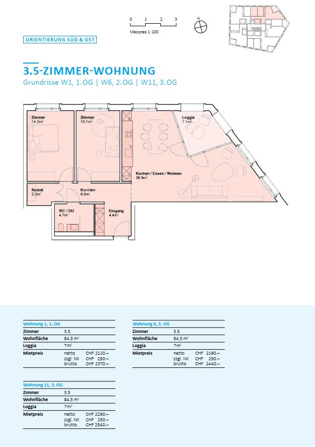 Moderne 3-Zimmer-Neubauwohnung mit Balkon in Arlesheim - Bild 2