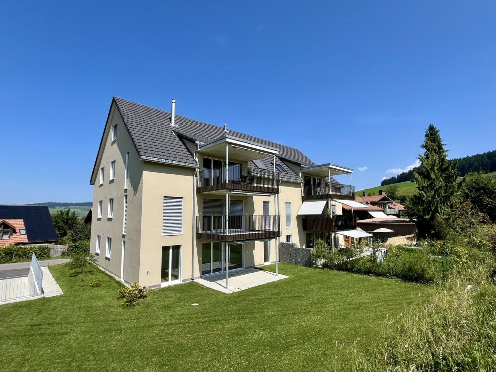 Moderne 4.5-Zi.-Wohnung, hochwertiger Ausbaustandard, Blick ins Grüne - Ansicht Süd-/West