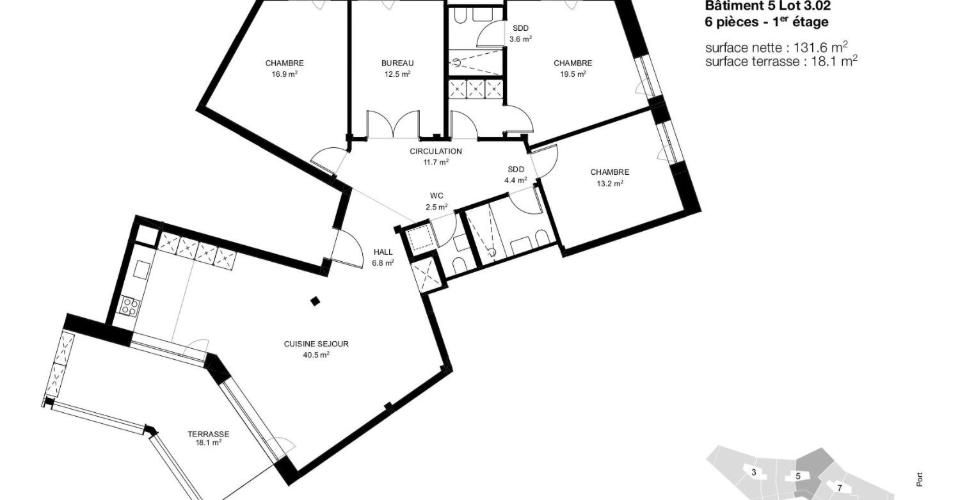 Promotion Isaac-Machard 3-5-7 - Appartement 6 pièces - image - 4