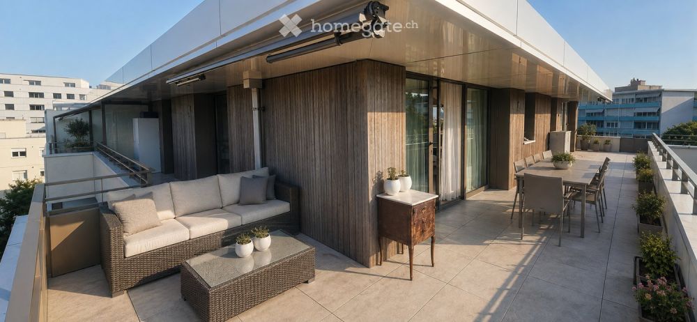 RARE - Attique neuf 5 pièces, Terrasse 70m2, parking voiture et moto - Châtelaine, 1219 - Bild 1