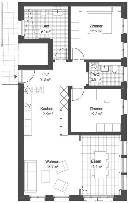 Moderne 3.5-Zi. Neubauwohnung mit Jahreszeitenzimmer in der Altstadt - Bild 9
