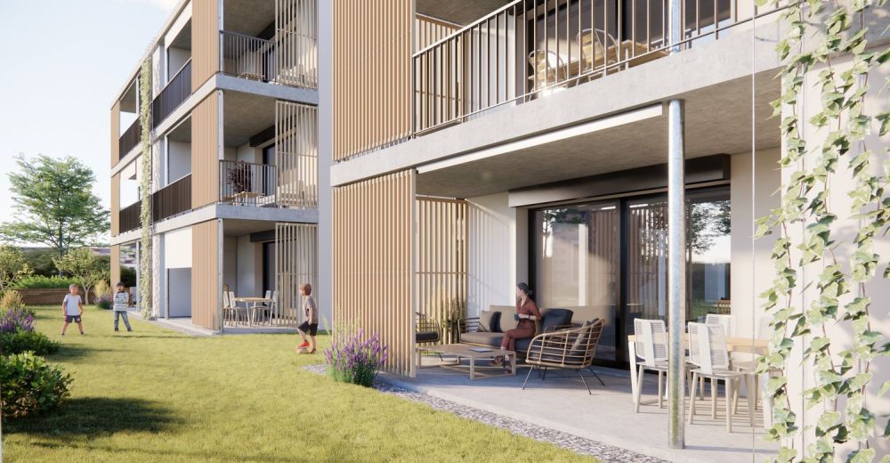 Neubau 3.5 Zi-Whg. EG  Neufeldstrasse 26 idylisch, ruhig, hell, zweckmässiger, moderner Grundriss - Bild 2