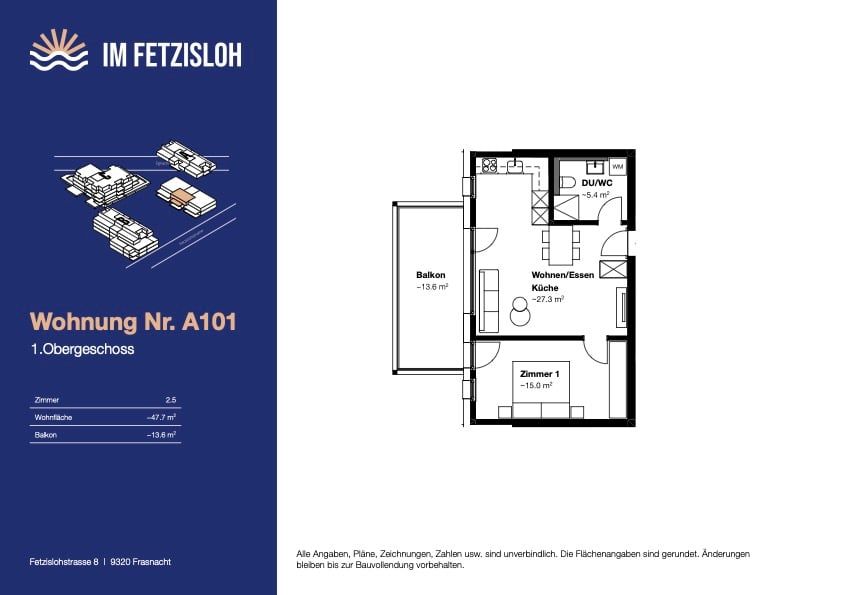 Charmante 2.5 Zimmer Neubauwohnung - Bild 6