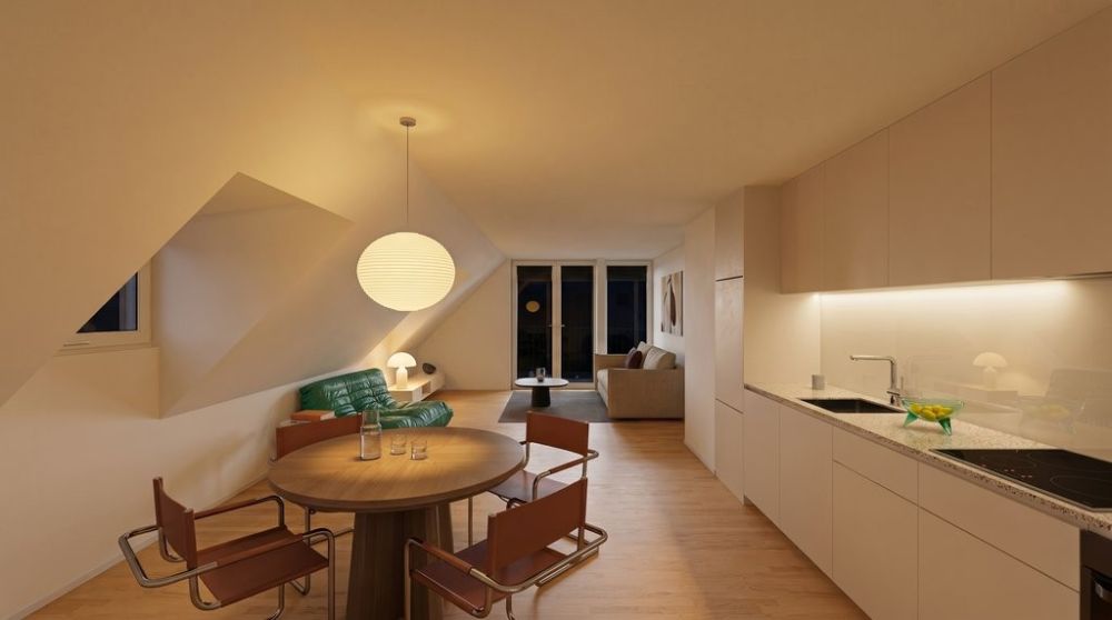 Moderne 3.5-Zimmer Maisonettewohnung - Visualisierung Wohnung W6 Nacht