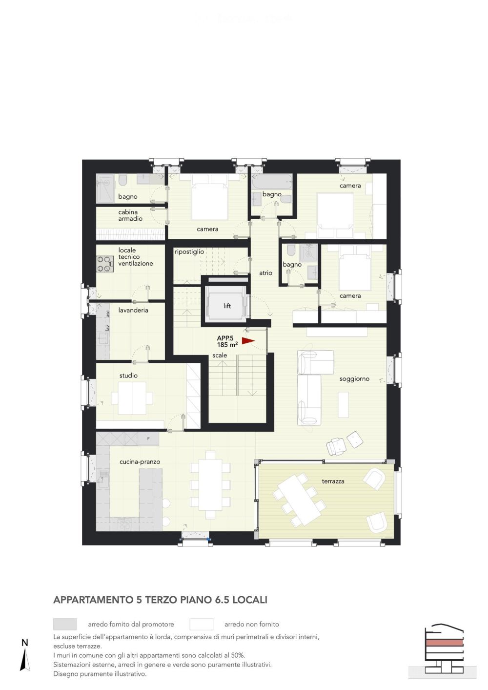 Moderno appartamento di 6 locali con vista castelli a Bellinzona - Bild 2