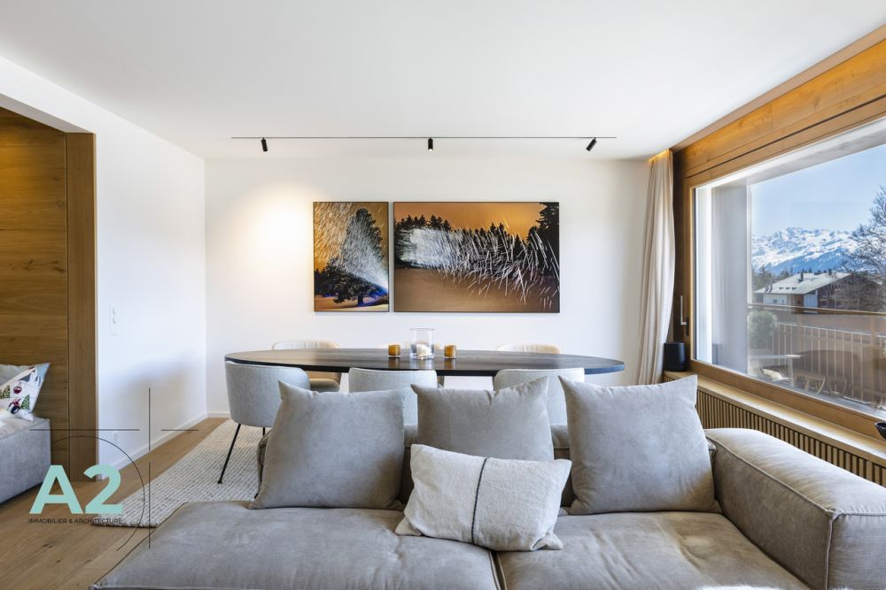 Appartement von Ausnahme im Zentrum von Crans-Montana, Panoramablick - Séjour