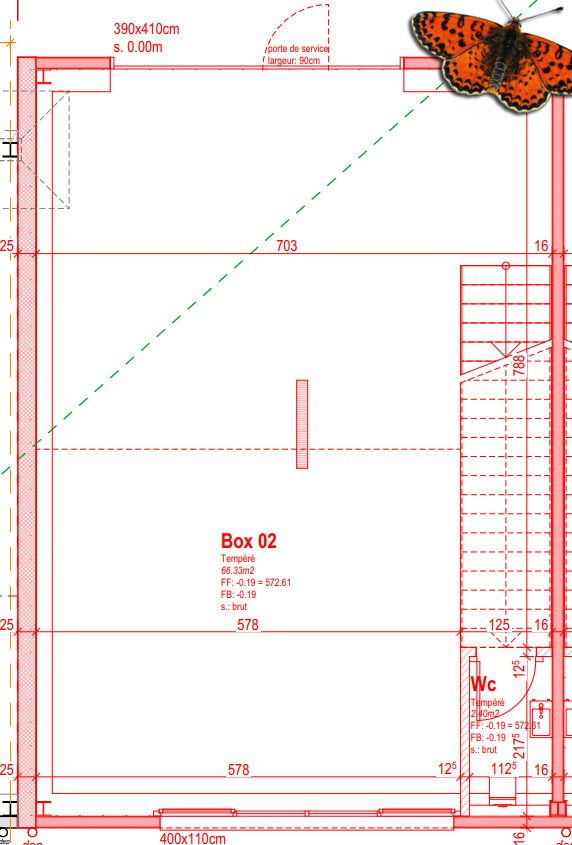 Dépôt avec bureau - Plan rez