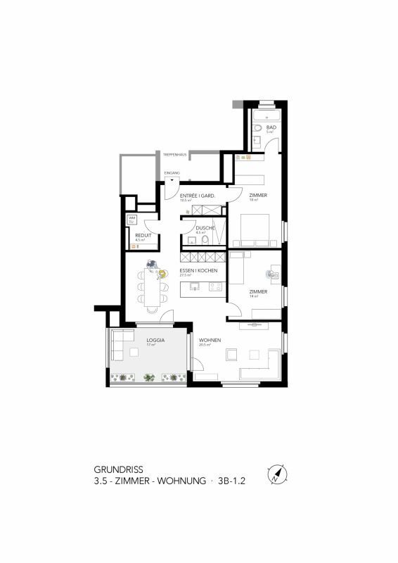 Traumhafte 3.5-Zimmer-Wohnung mit Rigiblick im Erstbezug - Grundriss