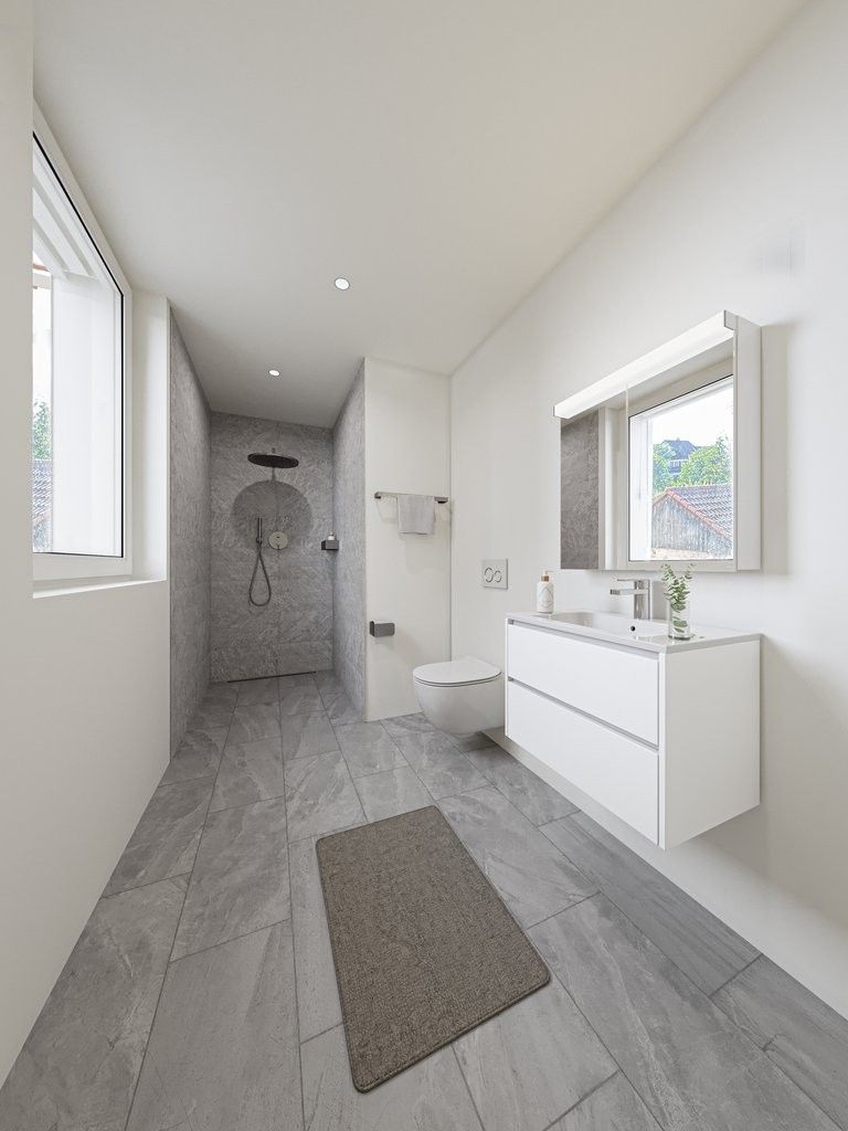 Erstbezug Herbst 2026: moderne 3.5 Zimmer-Wohnung - Visualisierung Bad W1.2