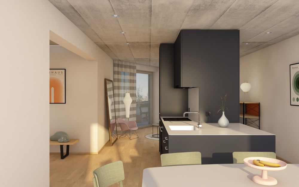 Einmalige Dachwohnung mit Dachterrasse im Neubau mit atemberaubender Aussicht über die Stadt Basel - Bild 1