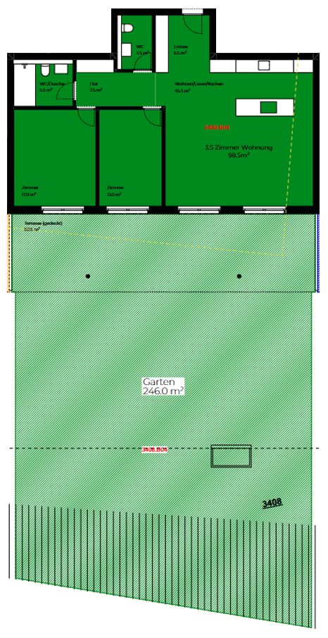 Helle 3.5 Zimmer-Wohnung im Erdgeschoss mit Gartenanteil von 246 m2 - Bild 6